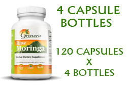 4 Moringa Capsules Bottles
