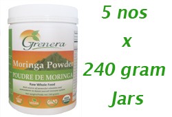 5 x 240 gram Moringa Powder Jar